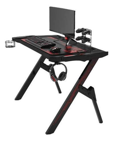 Escritorio Para Gamers Galaxhero Luces Led Rgb Geek Negro