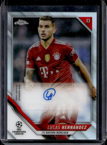 Barajita Topps Autografiada Firmada Por Lucas Hernandez.