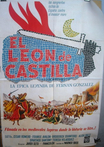 Afiche Orig. Película El León De Castilla Con César Romero