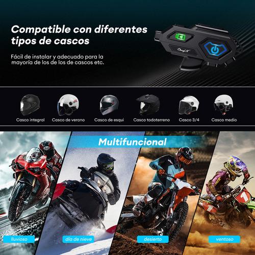 Intercomunicador Audifono Cámara Bluetooth Para Casco