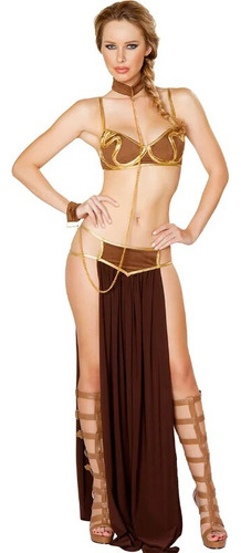 Disfraz De Princesa Leia, Esclava, Sujetador Dorado