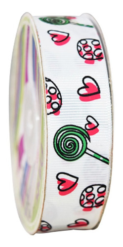 Imagen 3 de 3 de Listón Estampado De Corazones, 2 Piezas, San Valentín, Cp