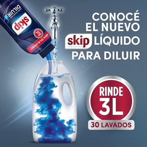 Detergente Skip Ropa Diluible 500 Ml 2 Unidades Con 10% Dto