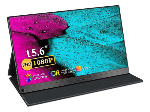 Monitor portátil 15.6 pulgadas Full HD 1080 Ips Hdmi USB-c ultrafino de color negro