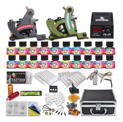 Imagen 1 de 8 de Dragonhawk Kit De Tatuaje Profesional Tattoo Maquina Tatuar