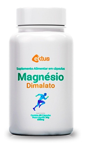 Magnésio Dimalato 60 Cápsulas 600mg Ektus Sabor Without flavor