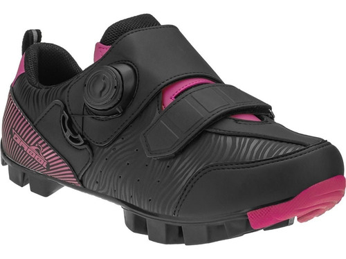 Sapatilha Mtb Grool Prime Preta E Pink Ajuste Velco E Disco