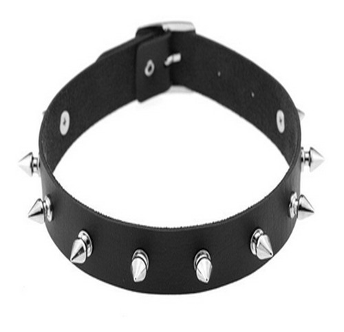 Choker Con Picos Negro Ajustable Kawaii Gotico Punk Rock