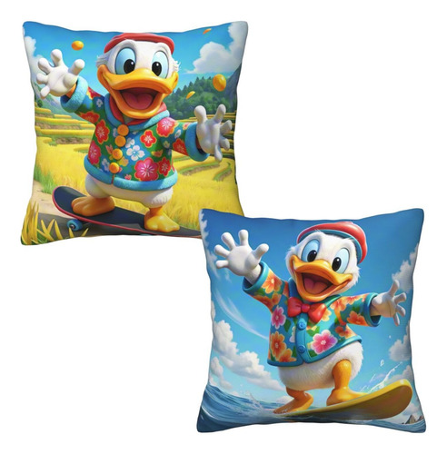 Funda De Almohada Temática Del Pato Donald2pz Algodón45*45cm