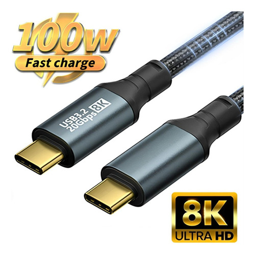 Cable Usb 3.2 Tipo C A C Cable De Transferencia De Alta Velo