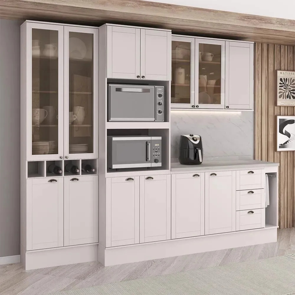 Armário De Cozinha Completa Milla Class Carraro Branco Branco