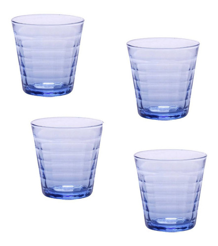 Juego De 4pz. Vasos Vidrio 22cl  Duralexprisme Marine Optico