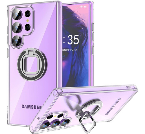 Funda Para Samsung Galaxy S23 Ultra Transparente Con Anillo