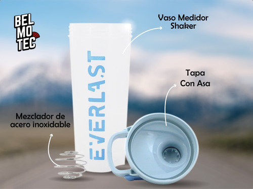 Imagen 4 de 10 de Vaso Mezclador Proteina Shaker 2 En 1 Hermetico Marca Origin