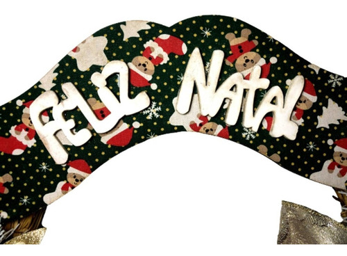 Enfeite Guirlanda Artesanal De Natal Papai Noel Com Pinhas