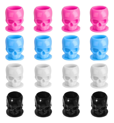 Vasos Desechables Tinta Tatuaje Calavera 4 Colores Mmg
