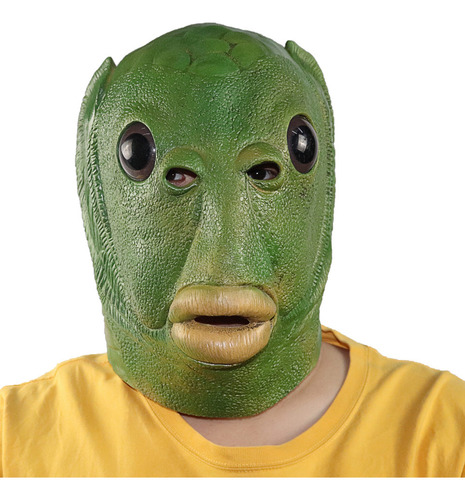 Máscara De Hombre Con Forma De Pez Verde, Máscara De Monstru