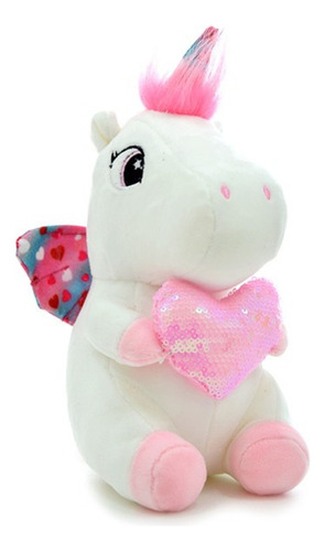 Peluche Unicornio Sentado Con Corazon Chico 20cm 8048