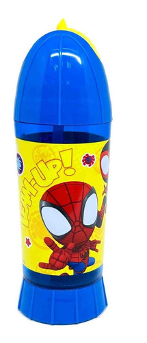 Vaso Botella Toma Jugo Bombilla Para Niño Spiderman Spidy