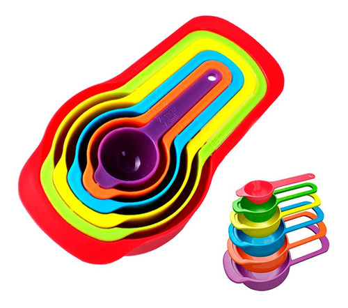 Juego Set 6 Cucharas Copas Tazas Medidoras