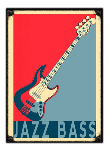 #152 - Cuadro Vintage 21 X 29 Cm / No Chapa Bajo Jazz Bass