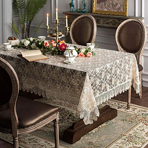 Mantel Rectangular Vintage Bordado Para Banquetes Y Mesas La