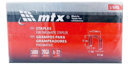 Grampo Grampeador 22mm 576649 Para Grampeador  Mtx