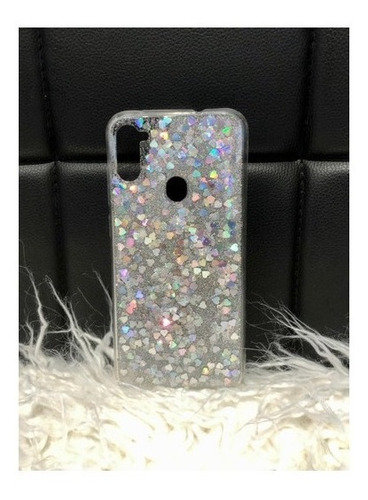 Funda Glitter Corazones Tpu Para Samsung Galaxy A11