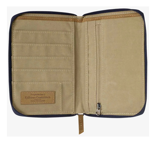 Carteira Passport Wallet Fjallraven Cor Azul Desenho Do Tecido Liso