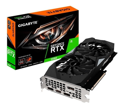 Placa de video Nvidia Gigabyte  GeForce RTX 20 Series RTX 2060 GV-N2060WF2OC-6GD (REV 1.0) OC Edition 6GB