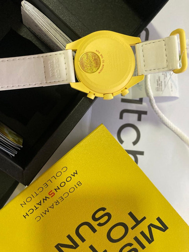Reloj Omega X Swatch Bioceramic Mission Sun (usado) Blanco Blanco Amarillo (Usado)