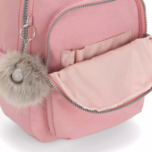 Kipling Seoul S Mochila Versatil Y Estilo 100% Original Rosa Claro Liso