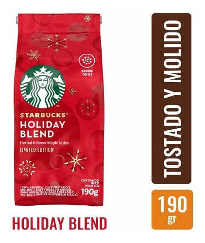 Nuevo! Cafe Molido Starbucks Holiday Blend Navidad Sin Tacc