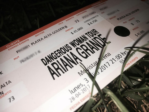 Entradas Ariana Grande Platea Alta Golden