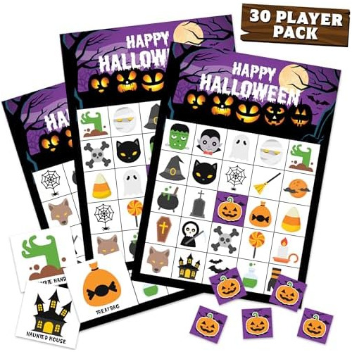 Juego De Bingo De Halloween, Paquete De 30 Tarjetas De ...