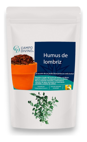 Costal De 10kg Humus De Lombriz Abono Organico Plantas