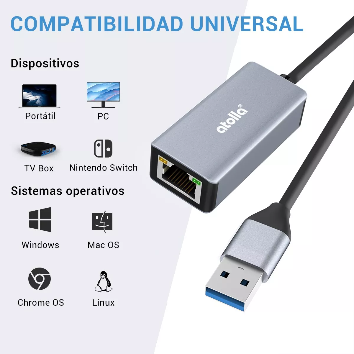 Primera imagen para búsqueda de adaptador cable ethernet usb