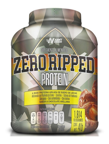 Army Nutrition Zero Ripped Proteina 4lbs 60 Serv 1.8kg Sabor Chocolate-avellana