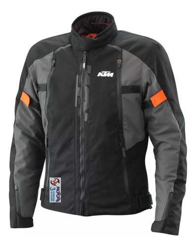 Jm Campera Moto Ktm Street Evo V2 Impermeable Negro Naranja