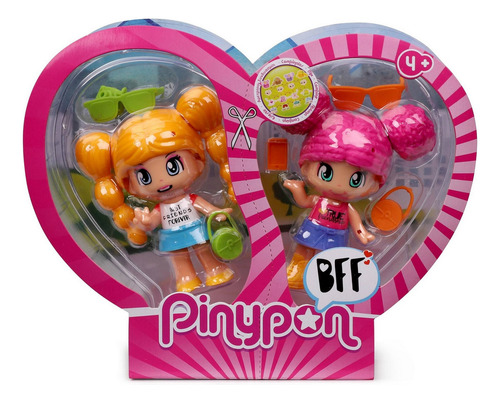 Pack 2 Muñecas Pinypon - Cabello Amarillo Y Cabello Rosado