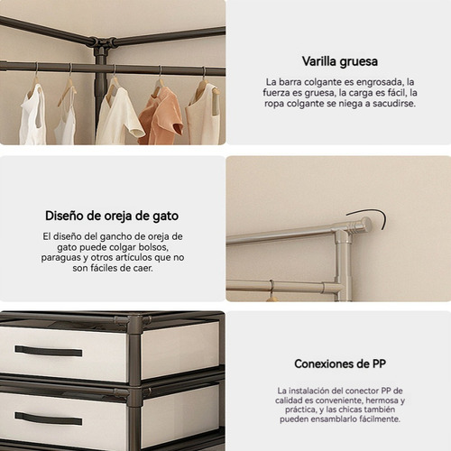 Perchero De Pie Para El Hogar Multifuncional Con 2 Cajones Blanco