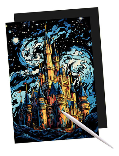 Conjunto De Arte Em Papel Para Arranhões, Kit De Castelo
