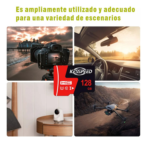 Tarjeta De Memoria Sd Card 128gb Kesspeed Tarjeta Tf Card Memoria Sd Con Adaptador Memoria Sd 128gb 4k U3 High Speed Memory Memorias Para Cámara Computadora Accesorio para celulares
