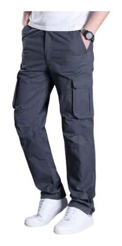 Pantalon Cargo Multibolsillo Para Hombre  