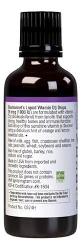 Bluebonnet Gotas Vitamina D3 1000 Ui Sabor Cítrico 1 Oz