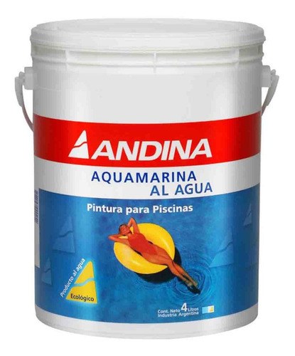 Pintura Para Piletas Al Agua 4lt Andina Aquamarina