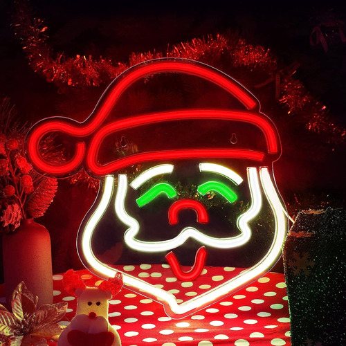 Santa Claus Letreros De Neón Navidad Letrero De Luz Led Con 