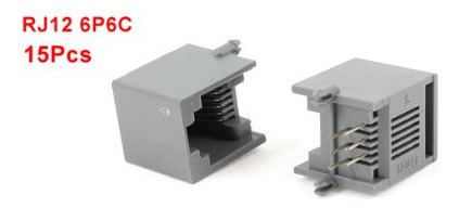 Pack De 15 Conectores Rj12 6p6c Para Red Modular