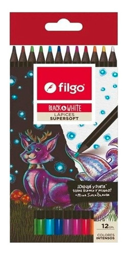 Lapiz Lapices Filgo Black & White Supersoft X 12 Color Largo