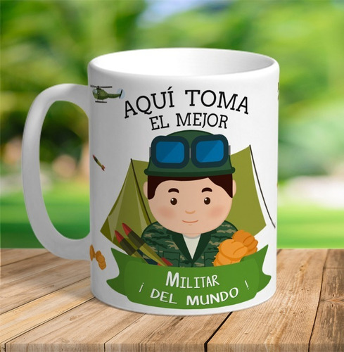 Taza El Mejor Militar Personalizada Con Tu Nombre